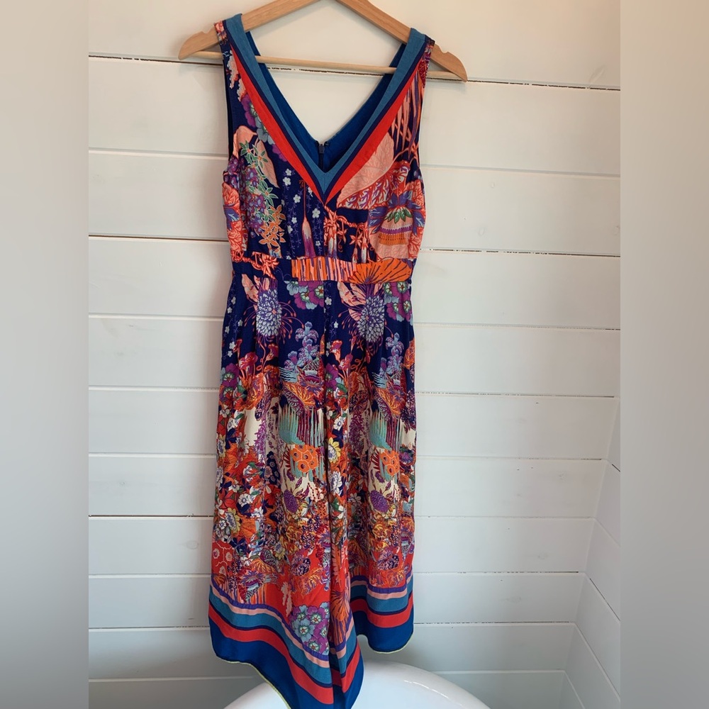 Anthropology Maeve Colorful V-Neck Romper